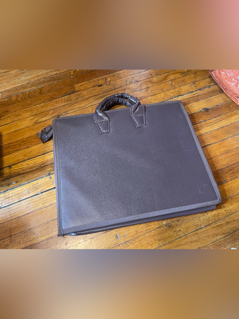 Brown Portfolio Briefcase with Top Handle